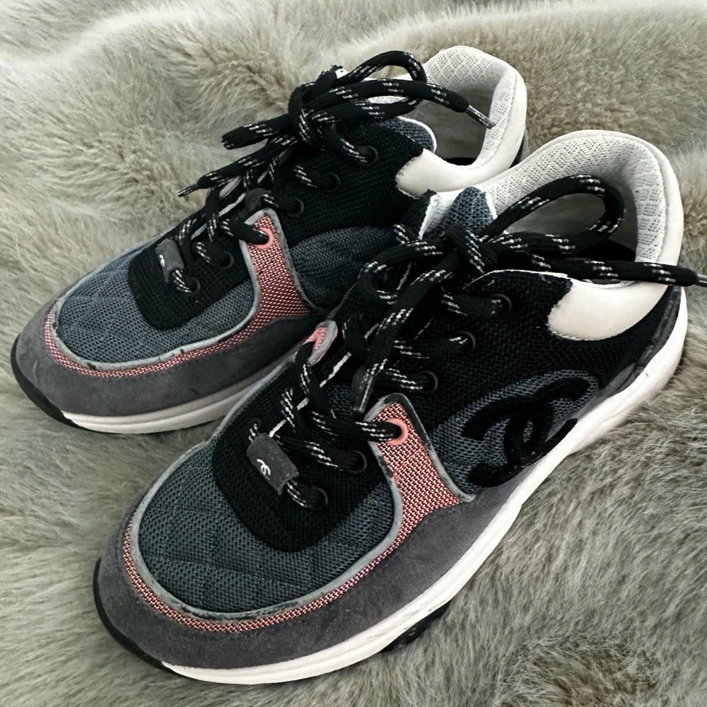 CHANEL Women's Sneakers - Black, Gray, Pink - Picture 1 of 8